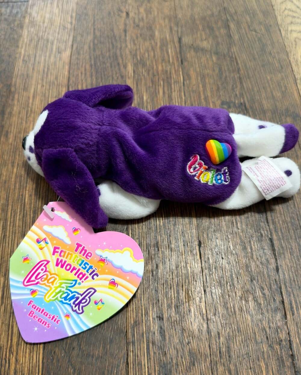 Lisa Frank Violet Fantastic Beans Dog Plush Puppy 1998 Vintage With Tags